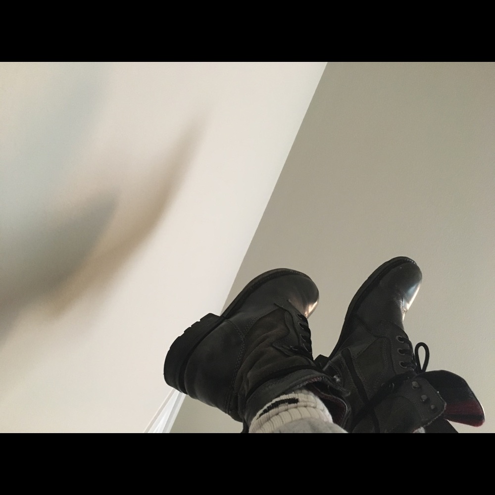 Black and brown worn in boots